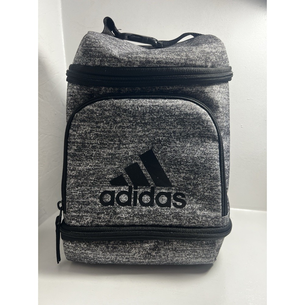 Adidas Excel Insulated Lunch Bag Gray Lunchbox Cooler Tote Meal Prep Picnic Kit